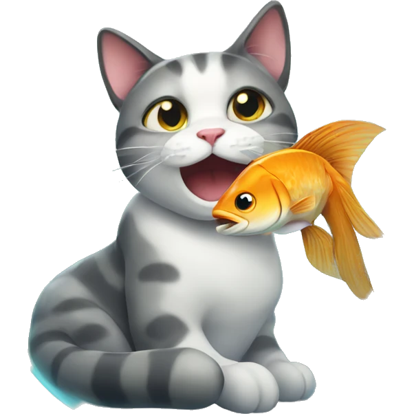 CAT with fish emoji