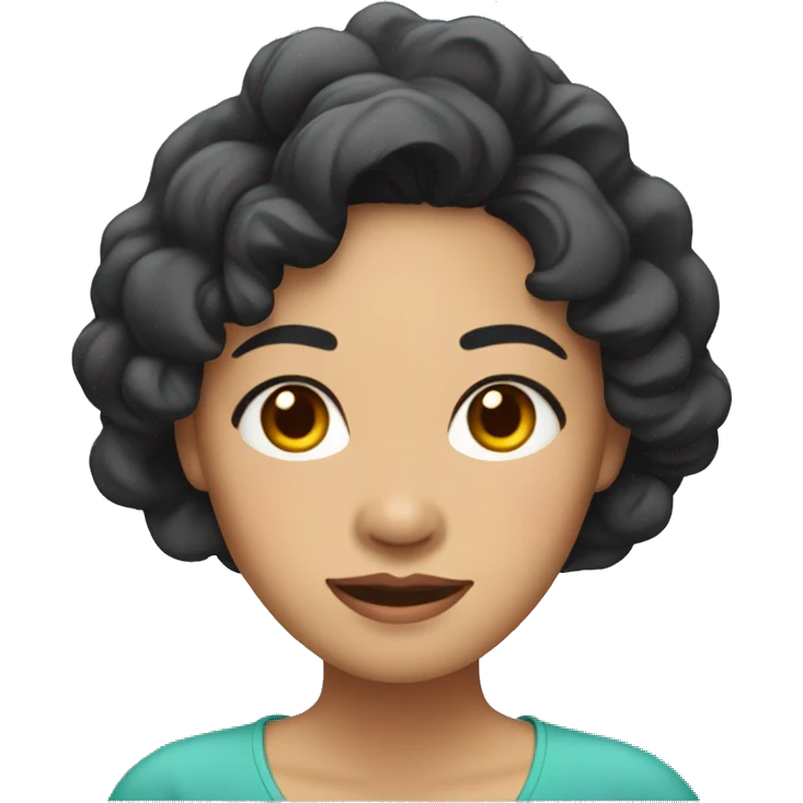 Southeast Asian woman with wrinkles, black curly hair emoji