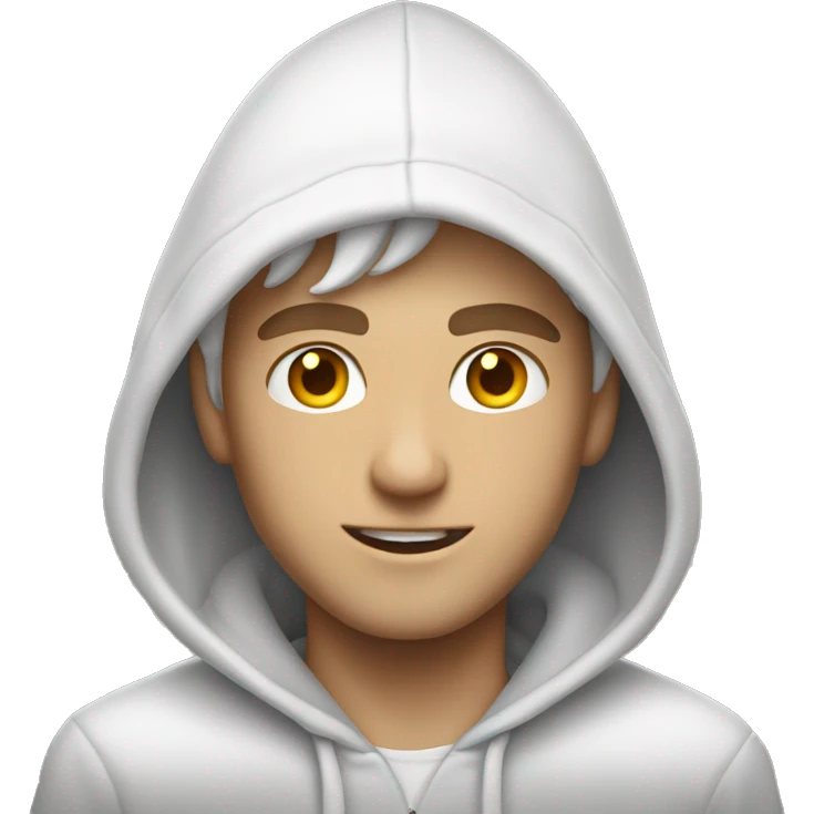White guy in a white hoodie for Halloween  emoji