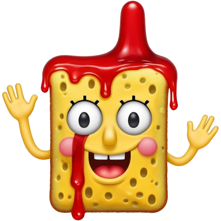 Sponge bob leaking red ooze  emoji