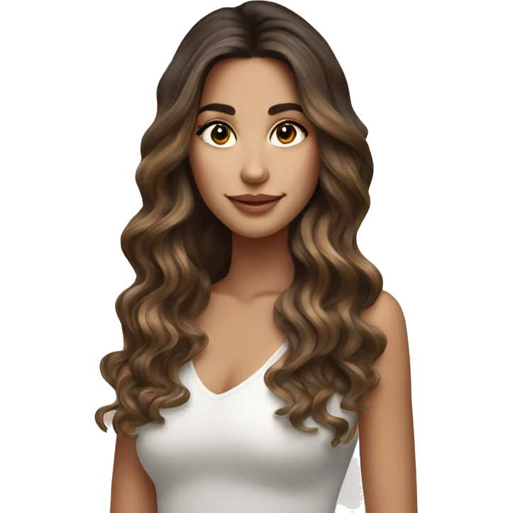 very pretty brunette girl with balayage  emoji