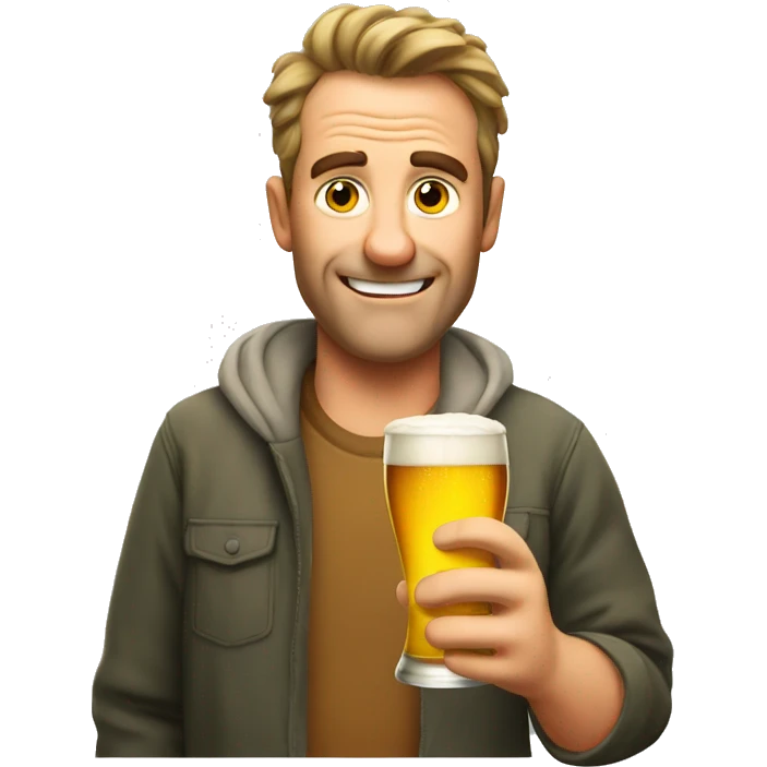 Australian dad drunk with beer emoji