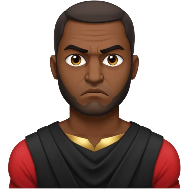 an angry Iraqi, in profile, chest-high emoji