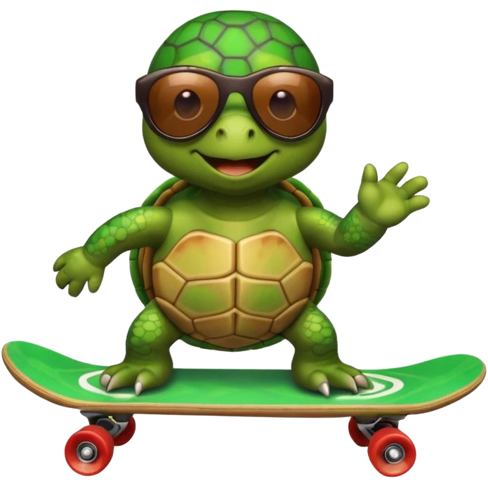 Turtle on a skateboard emoji