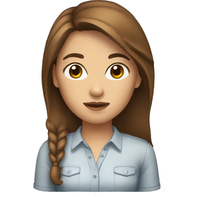 woman with brown hair with a shirt emoji