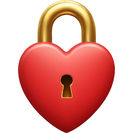 Red heart with gold lock  emoji