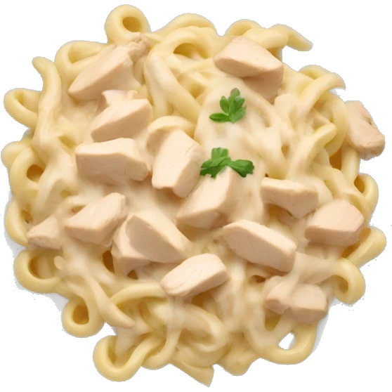 a plate of chicken alfredo emoji