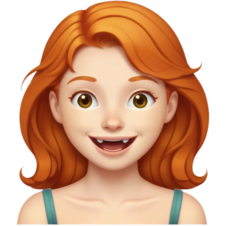 ginger girl pretty laughing emoji