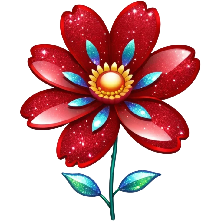 red glitter flower hype style emoji