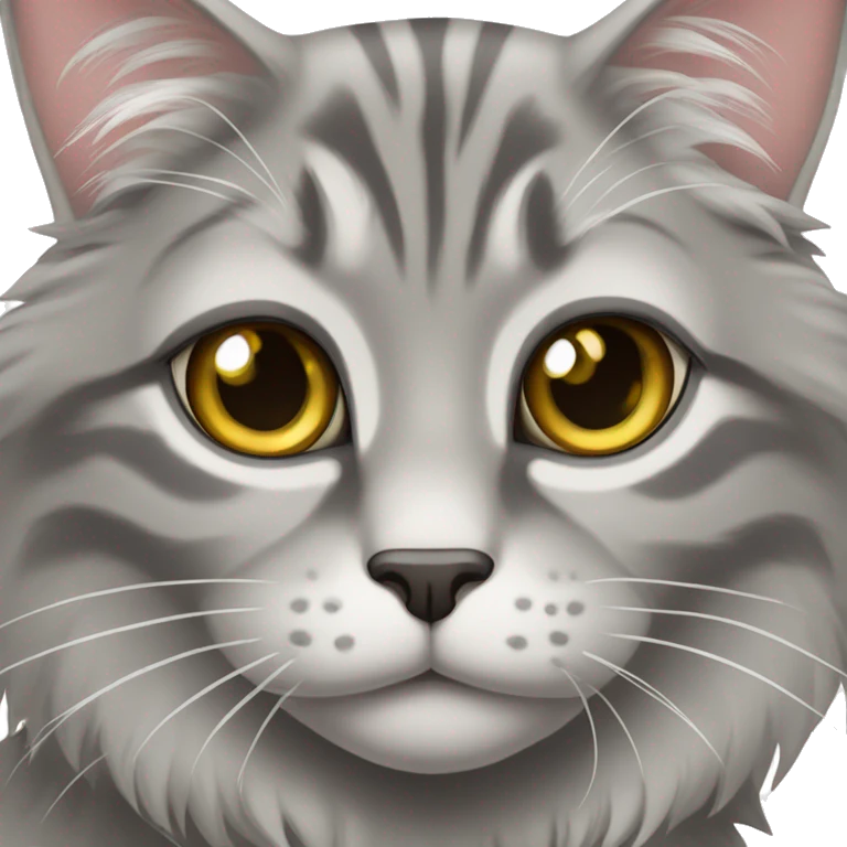 Grey main coon cat  emoji