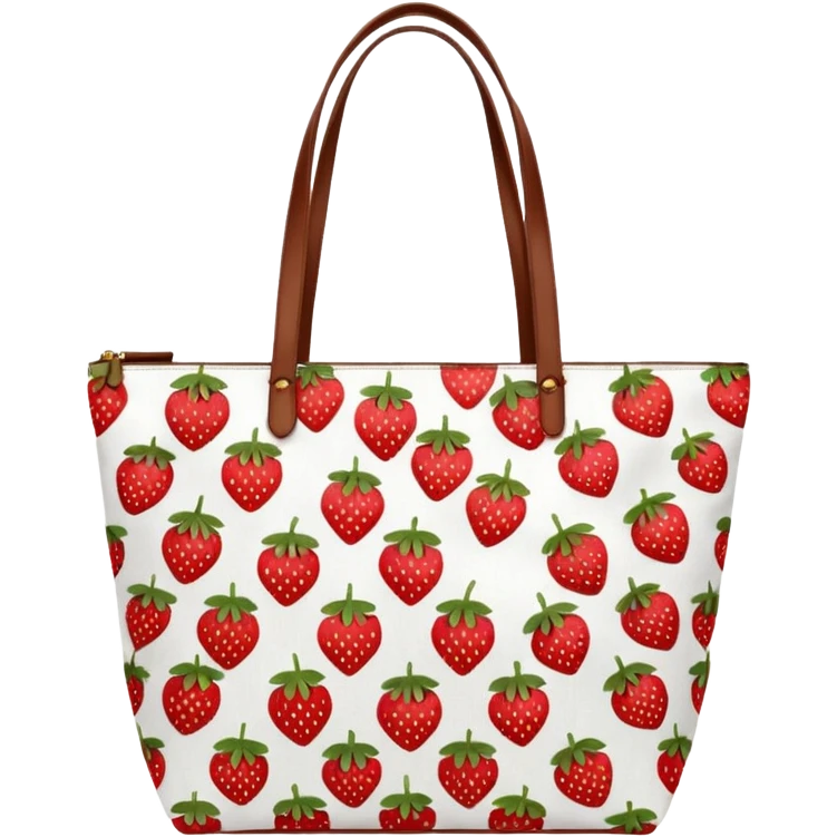 Strawberry patterned tote bag emoji