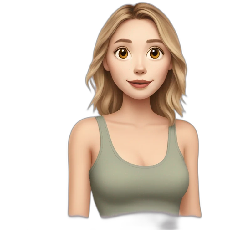 Elizabeth Olsen cartoon wearing tank top emoji