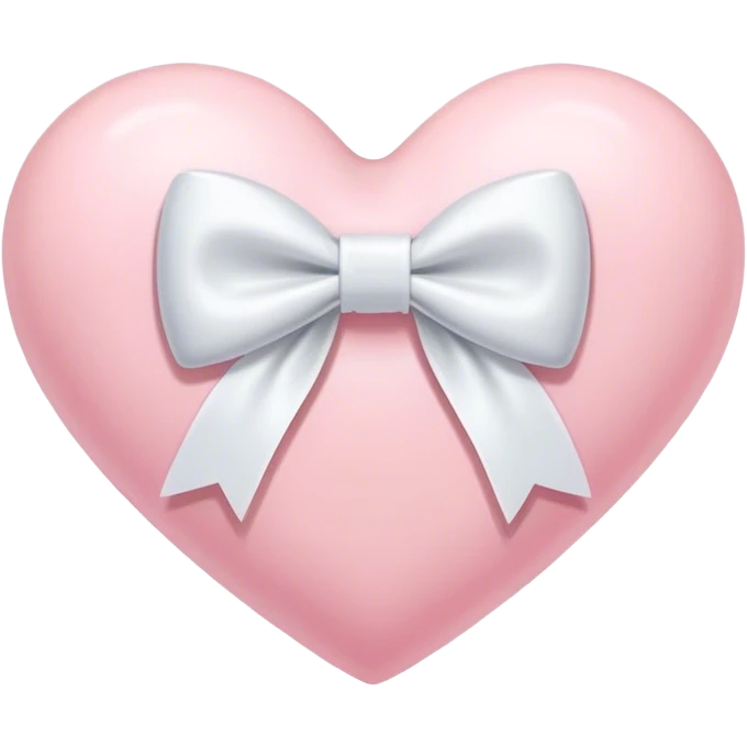 Pastel pink heart with white bow emoji
