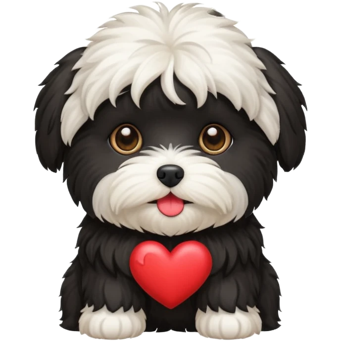 Black havanese with heart eyes emoji