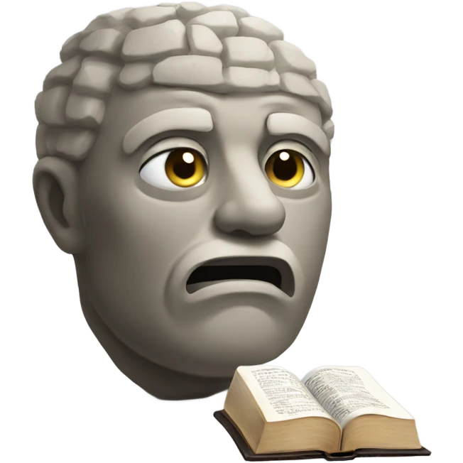 Stone head reading the Bible emoji