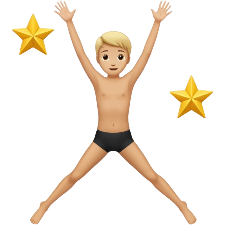 make a person jumping in a star position with their limbs straightened  emoji
