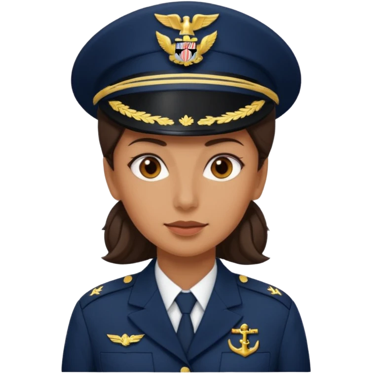 Female navy soldier, old face. emoji