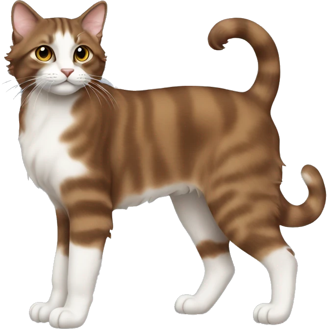 full body brown american curl cat emoji
