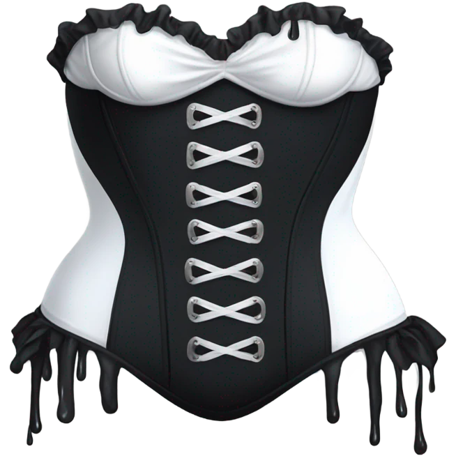 Dark Corset and bikini bottom dripping white paint emoji