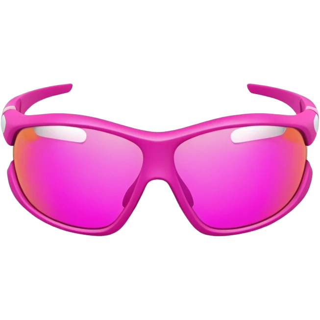 bold pink sport eyewear with wrap-around protective lens, thick frame emoji