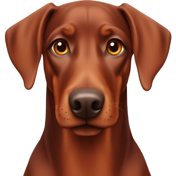 Red Doberman pinscher floppy ears emoji