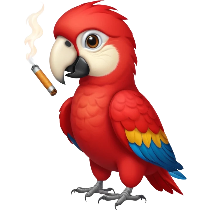 red parrot smoking emoji