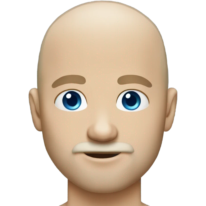 bald man with blond beard blue eyes blue eyes emoji