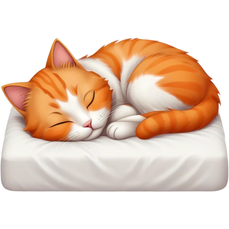 cute cat sleeping on bed  emoji
