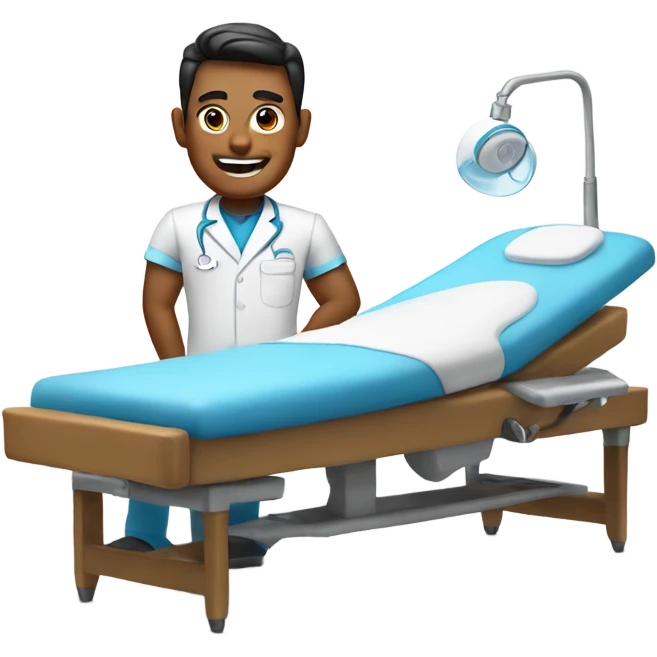 muscular dentist male on bed emoji