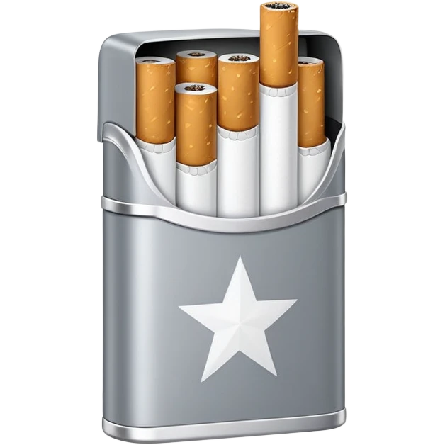 7 stars grey shining cigaret pack with a few little cigaret inside emoji