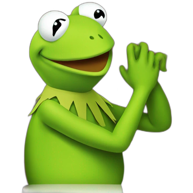 kermit frog holding one brick emoji