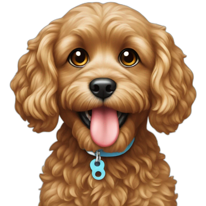 Cavapoo with toy in mouth emoji