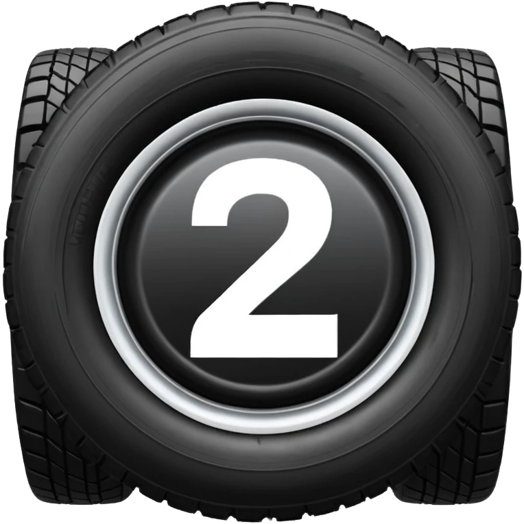 semi tire with the number 2 bright in the center of it emoji