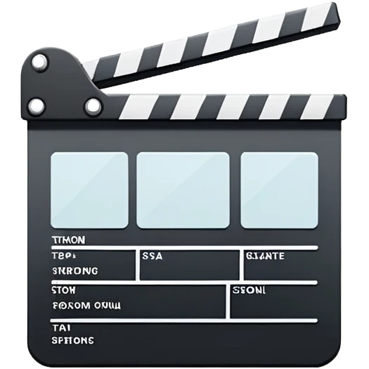 extremely minimal film slate, absolute bare minimum lines, just enough to recognize as clapperboard, pure outline emoji