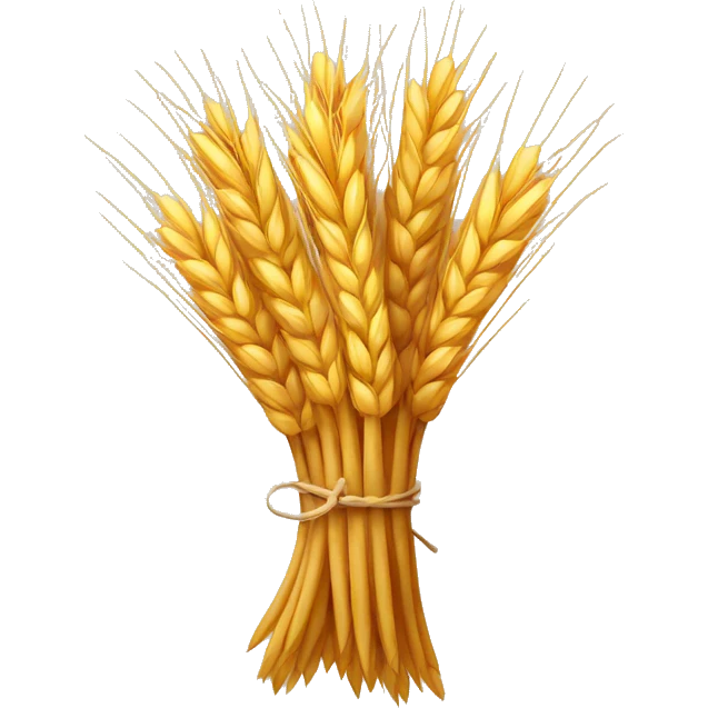 A bundle of wheat, with a happy expression emoji