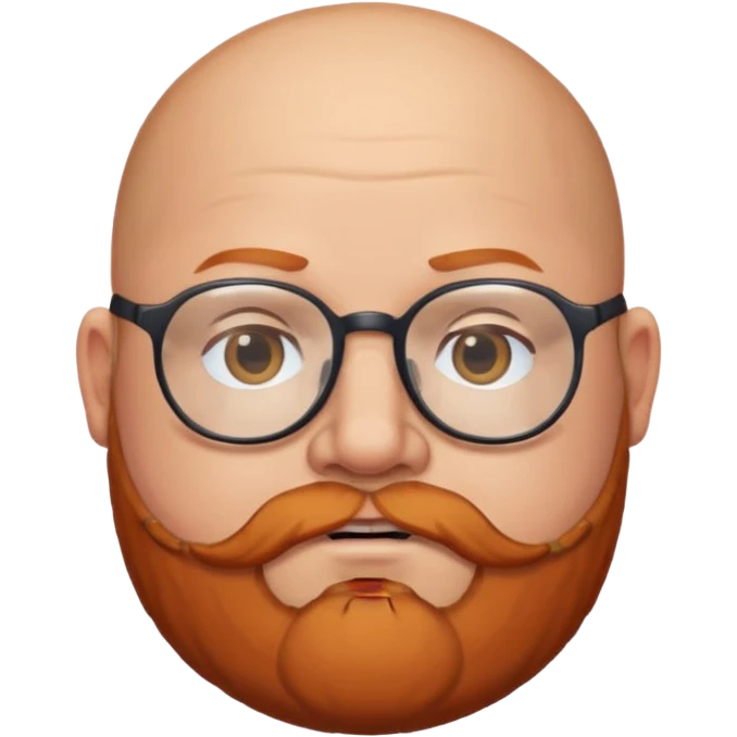 Bald fat man With ginger beard wearing glasses emoji