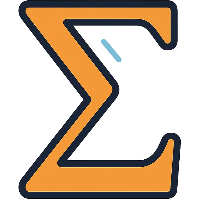 sigma symbol, color outlined icon style, subtle blue accents, modern professional emoji