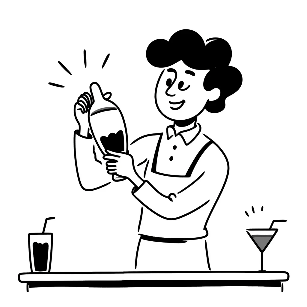 bartender using a Tin-on-Tin shaker emoji