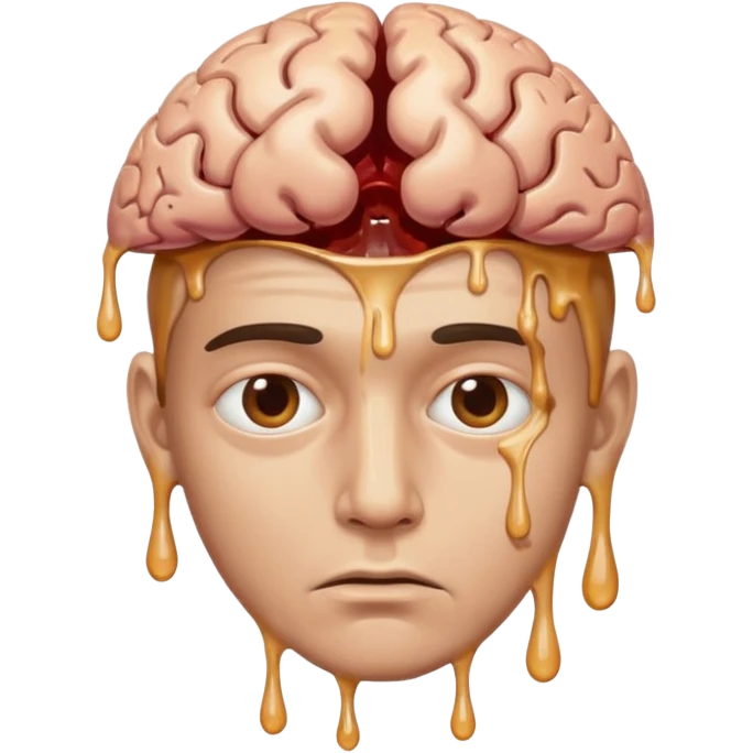 Man with melting brain emoji