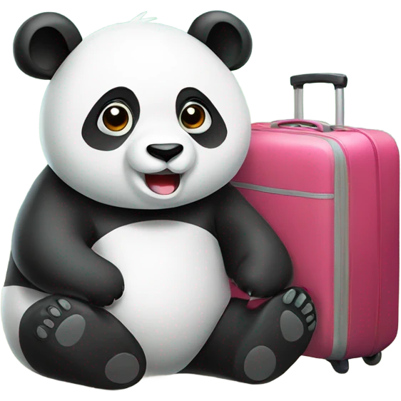 Panda with tote bag and two big luggage emoji