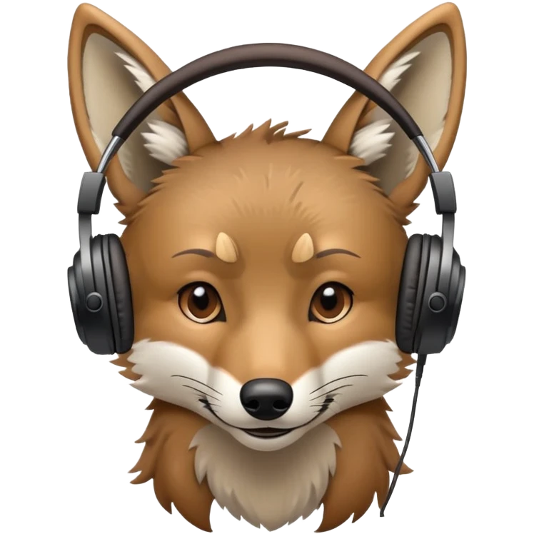 Coyote with headphones on head emoji