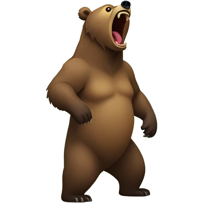 Grizzly bear yelling into the woods emoji