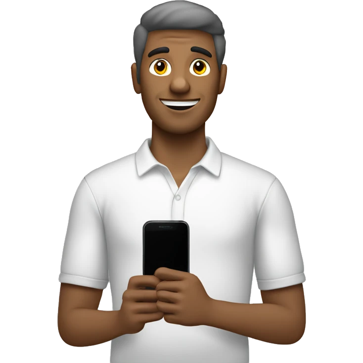 hombre blanco con celular mano emoji