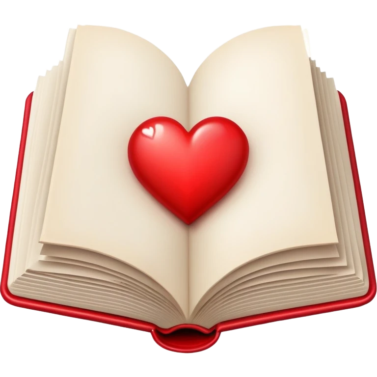 open book with red heart in the middle emoji