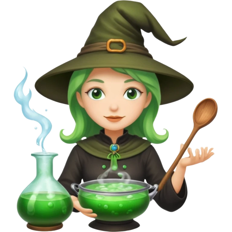 green witch cooking potion emoji