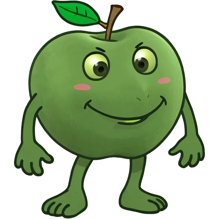 Apple with hands and feet  emoji