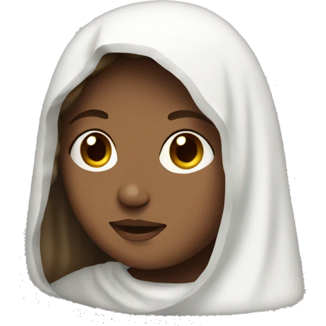 the Virgin Mary with brown hair emoji
