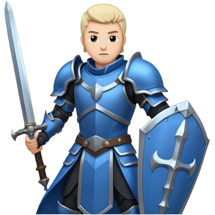 Big damage Role, at guild bosses,  iconic, with blue and black theme, HUGE great sword emoji