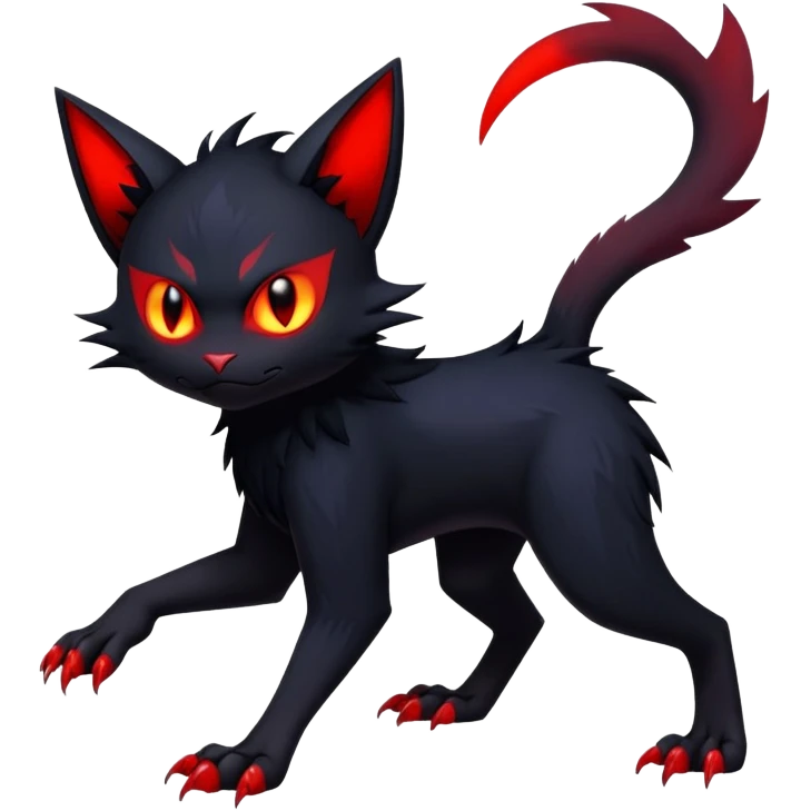 Vampiric feral futuristic gothic emo dark Litten-Noibat-Fakémon-hybrid-creature (full body) emoji