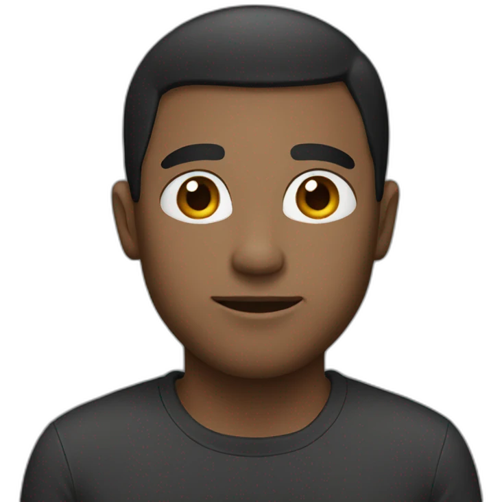 a guy with a black front emoji